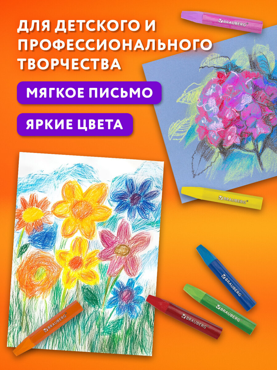 Пастель масляная Brauberg 72 шт. - фото 4