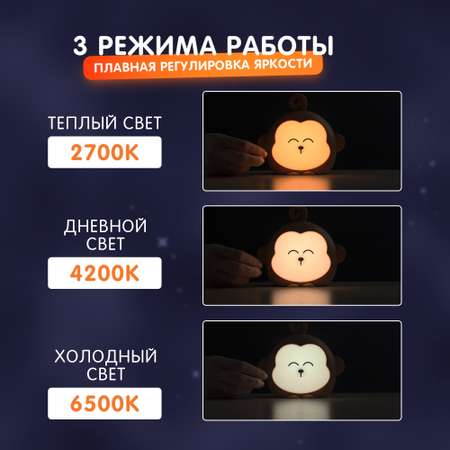 Аккумуляторный ночник Фотoн Солнечная обезьянка