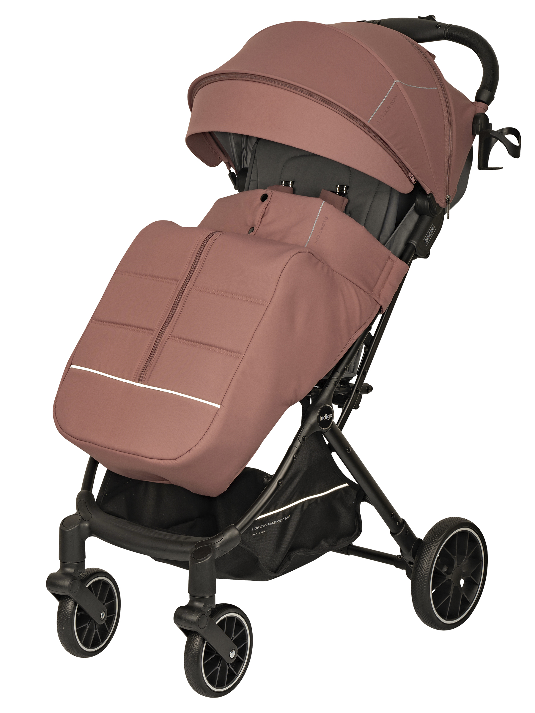 Коляска прогулочная Indigo Skip для путешествий, розовый розовый - фото 11