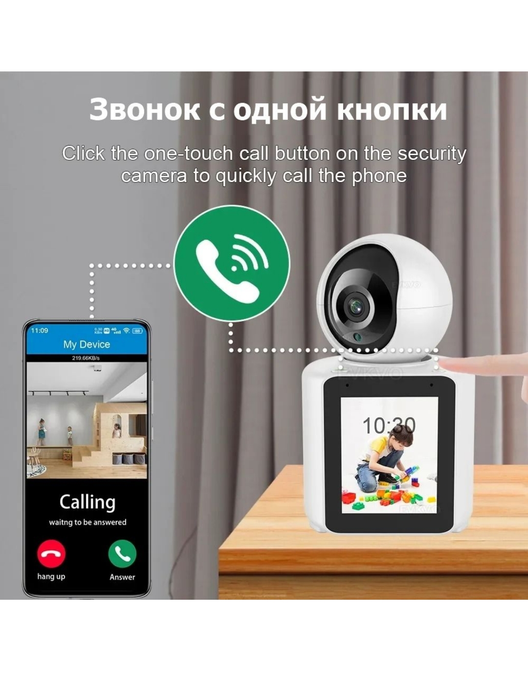 Камера видеонаблюдения Wi-Fi CASTLELADY поворотная с динамиком видеоняня - фото 3