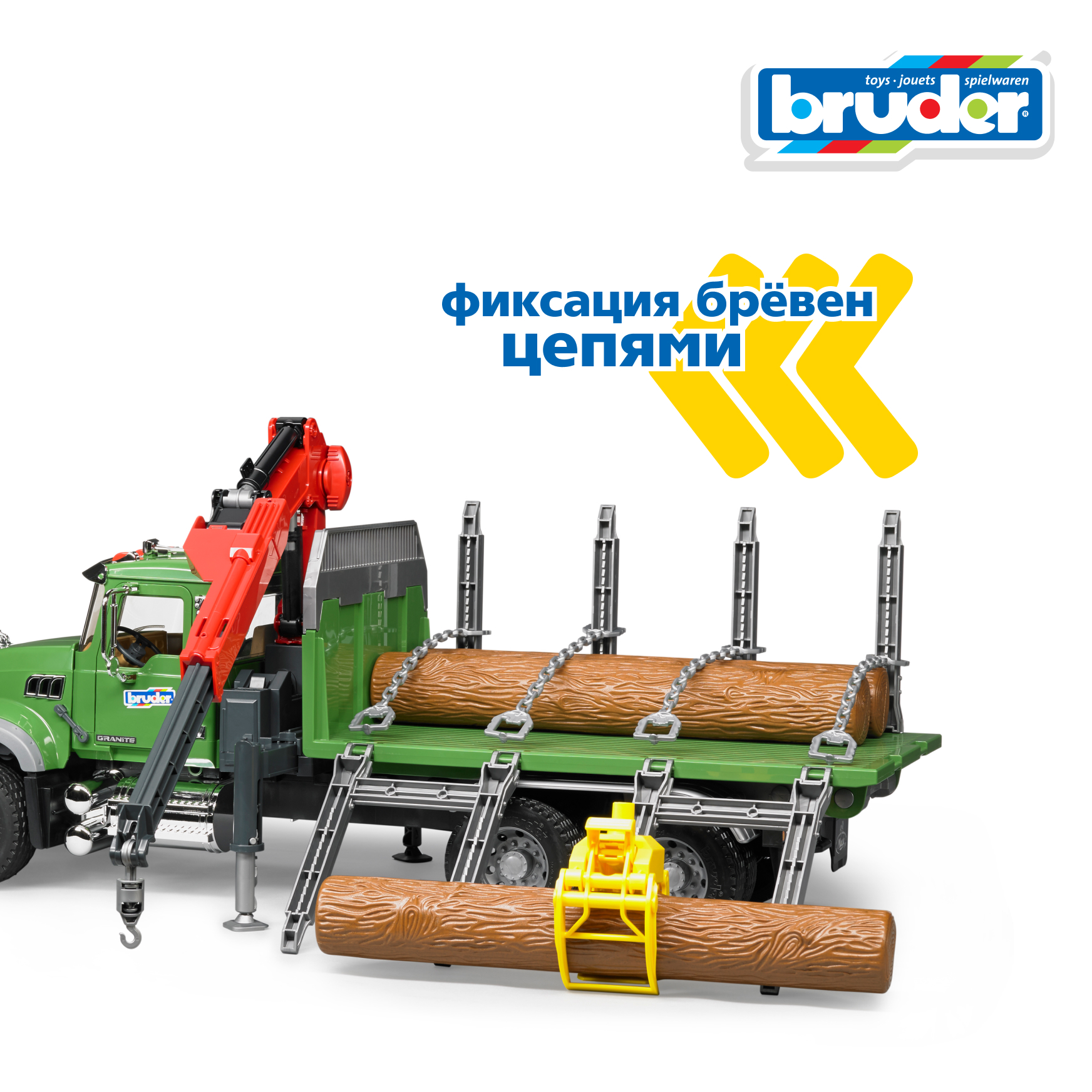 Грузовик Bruder MACK с портативным краном 1:16 02-824 - фото 7