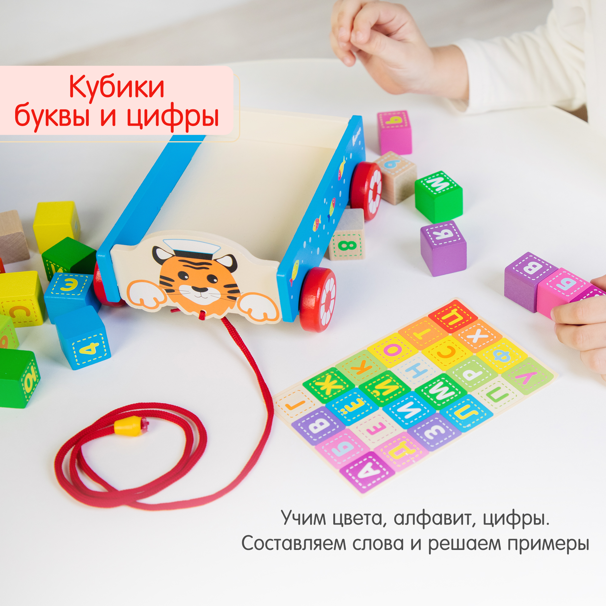 Каталка Alatoys Тигр на веревочке в ассортименте - фото 3