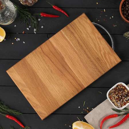 Доска MAGISTRO разделочная с металлической ручкой 29×18×1 2 см дуб