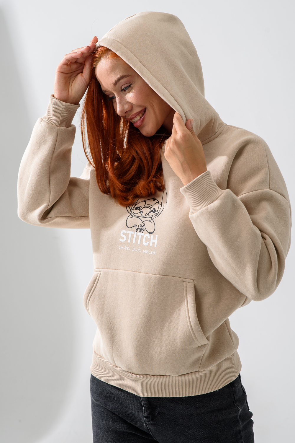 Худи Натали Суслова 8565 бежевый+лабубу - фото 6