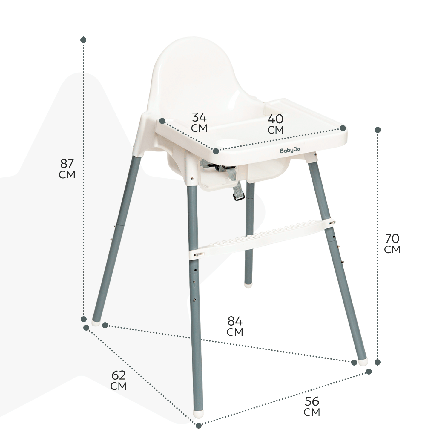 Стульчик для кормления BabyGo Snack Time белый - фото 5