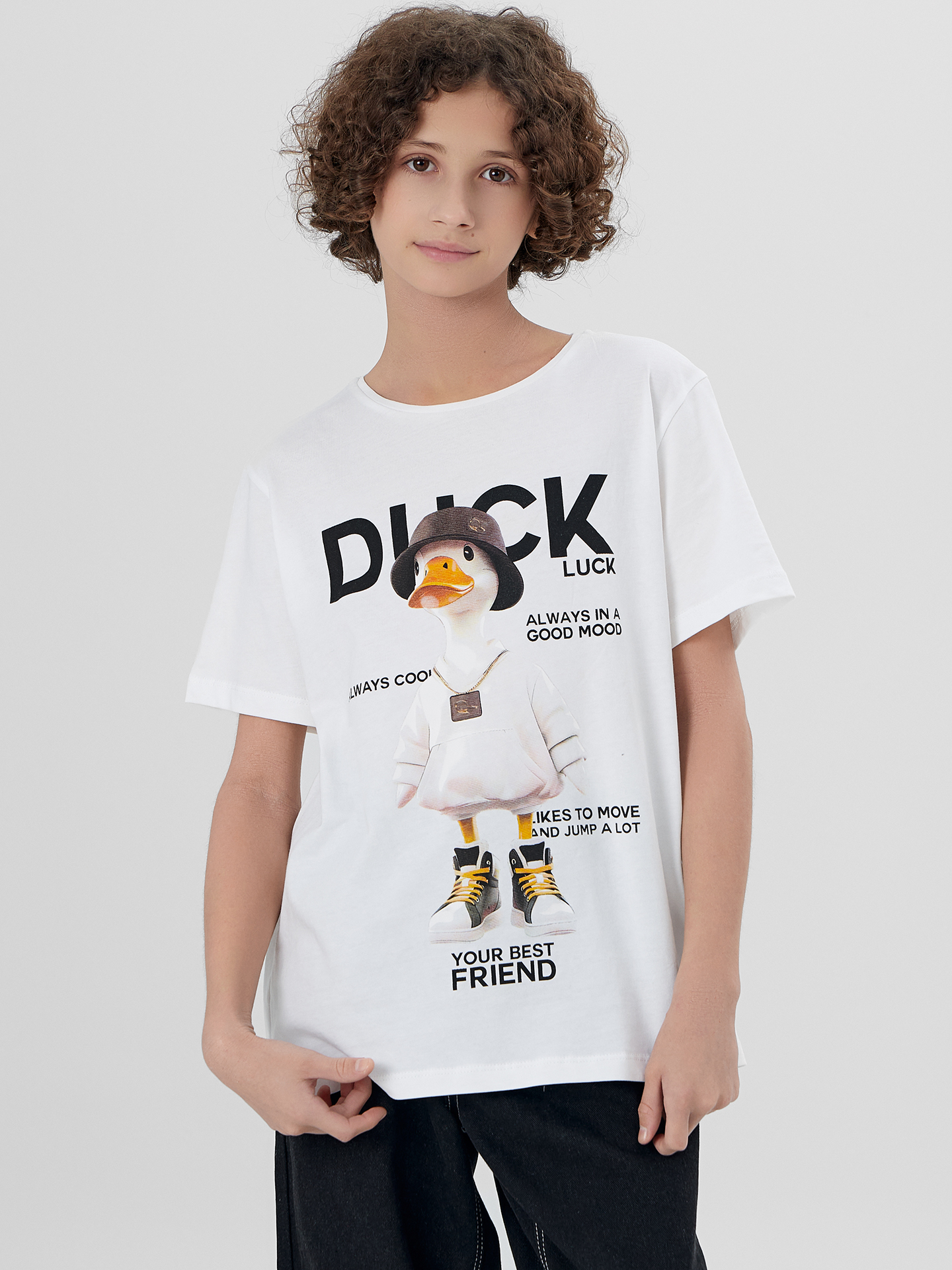 Изображение товара Детская хлопковая оверсайз футболка Mark Formelle 152 для мальчиков и девочек