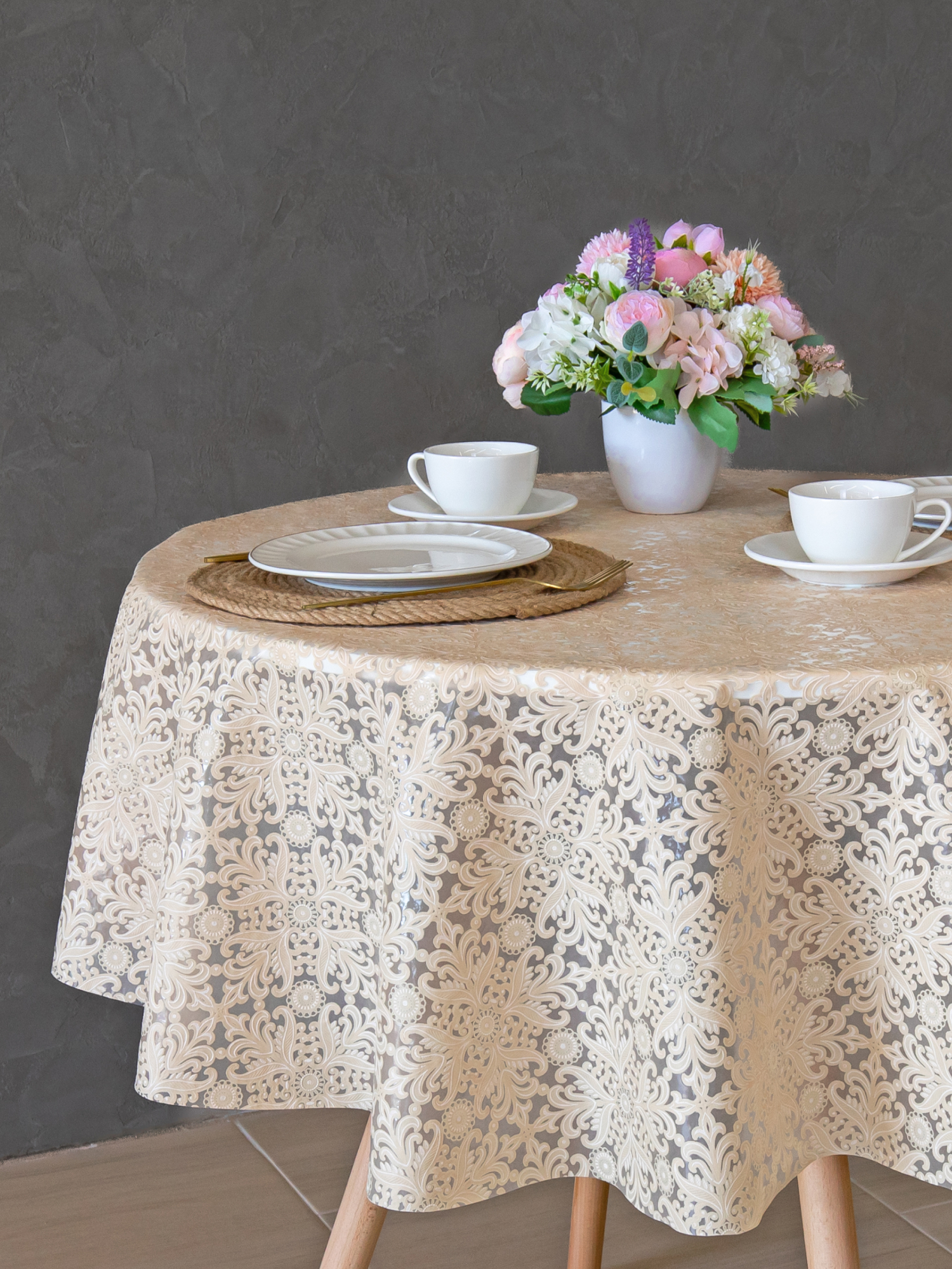 Скатерть круглая на стол VILINA Элегия d-128 см - фото 6