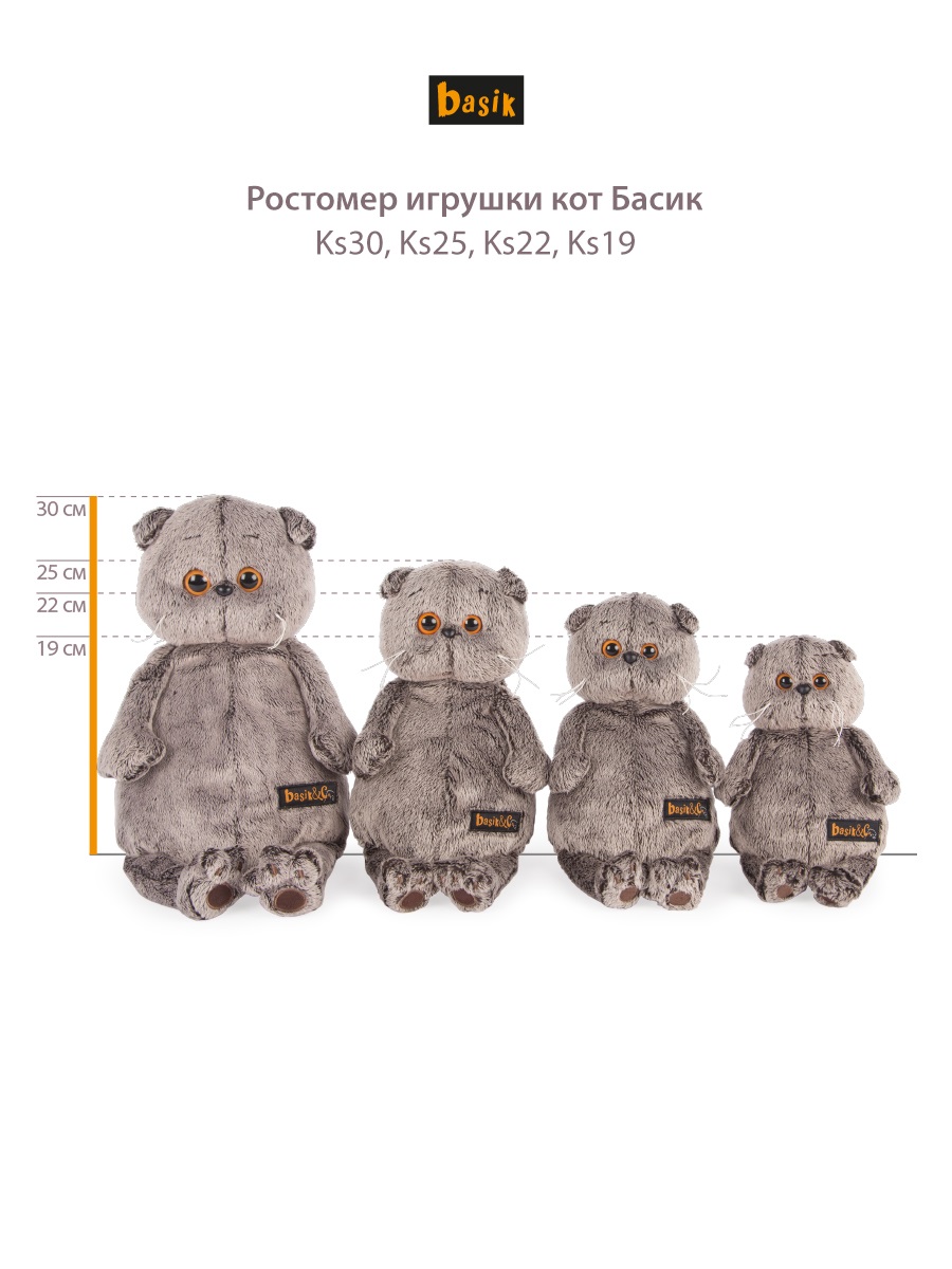 Мягкая игрушка BUDI BASA котик 25 см - фото 6