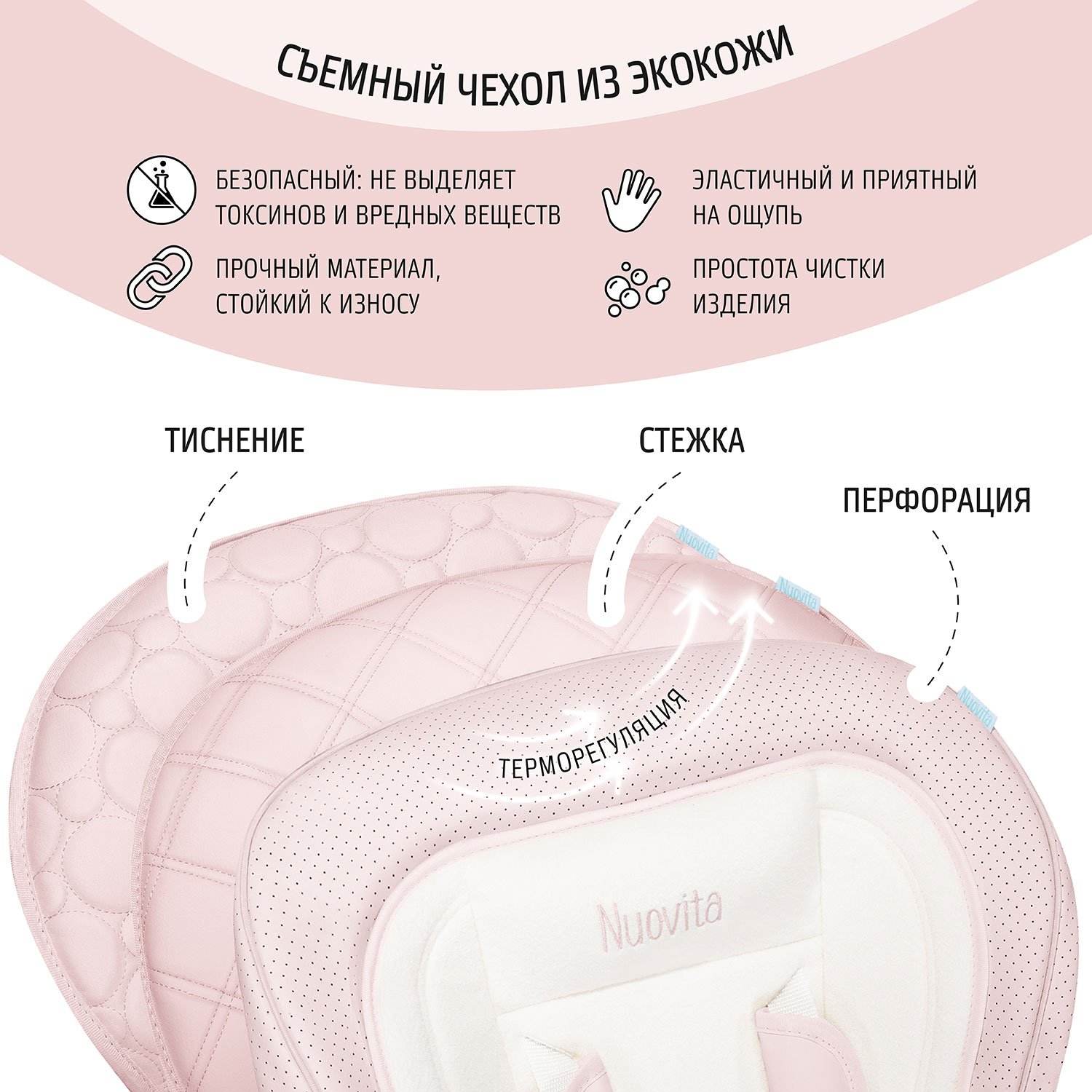 Стульчик для кормления Nuovita Tutela с перфорацией розовый - фото 7