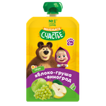 Пюре Маленькое счастье Яблоко-груша-виноград с 6 мес 180 г