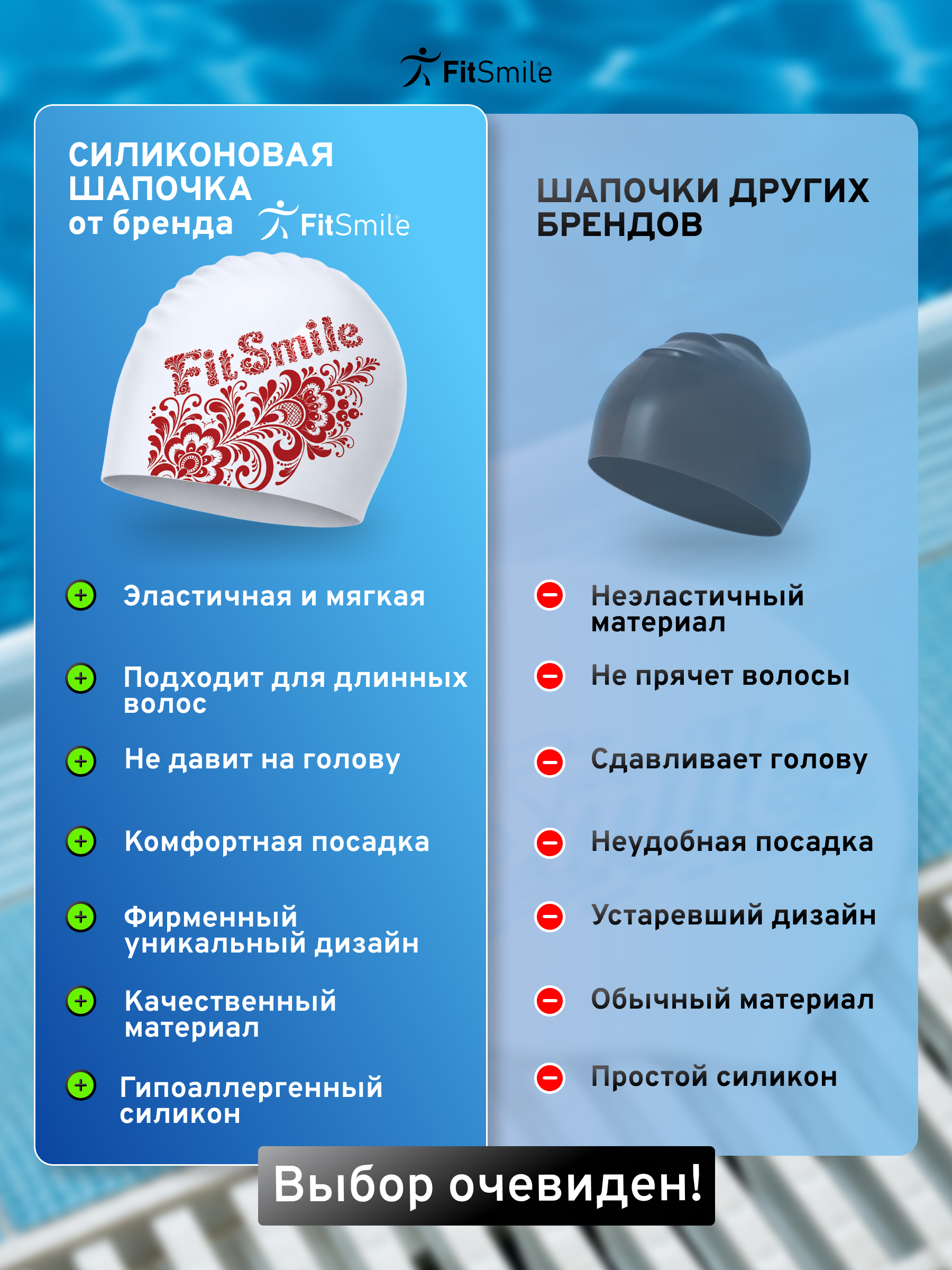 Шапочка силиконовая FitSmile А-ля рус Fitsmile красная - фото 12