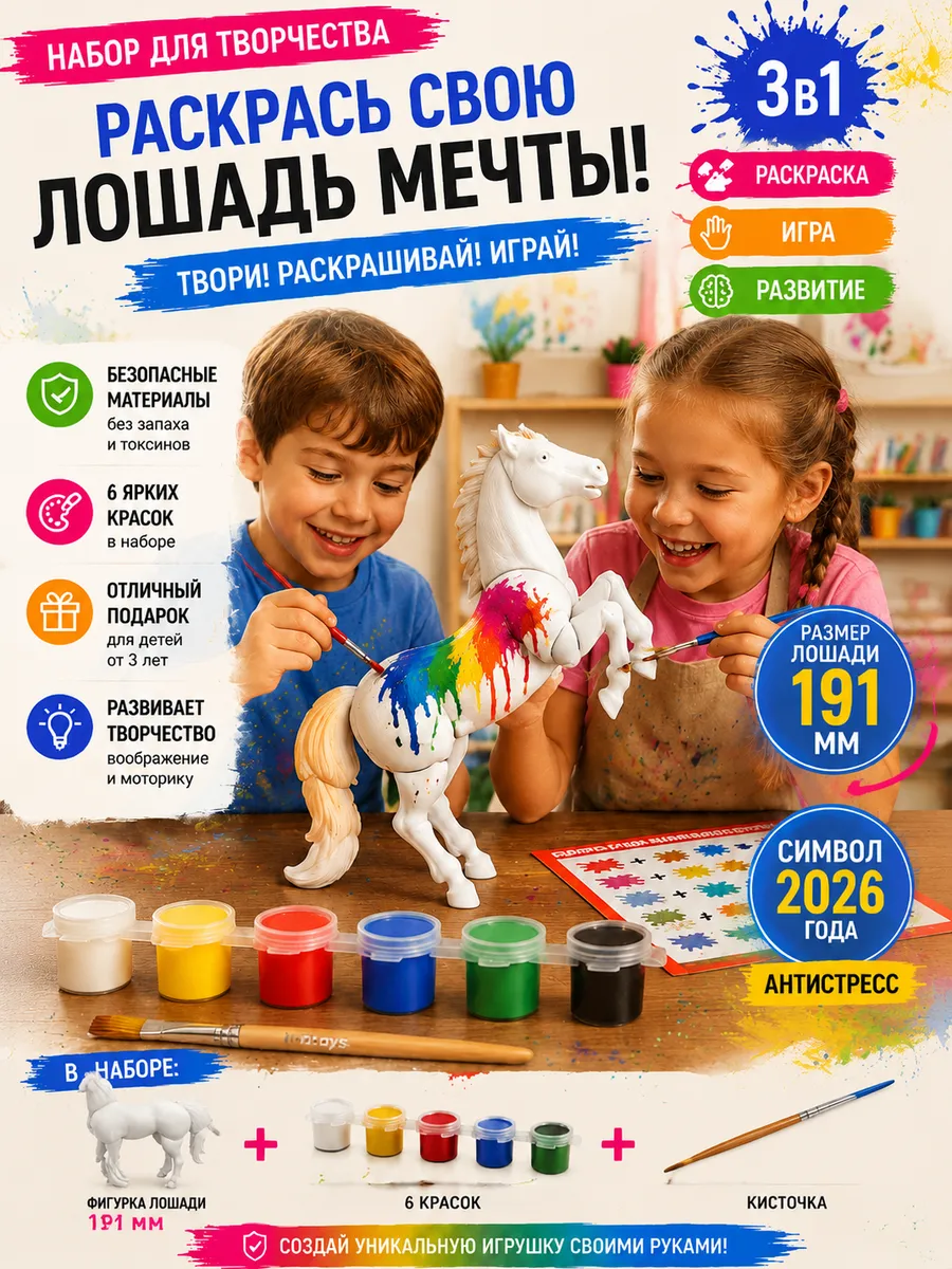 Набор для творчества SmartSelect 3D Подвижная лошадь 191 мм - фото 1