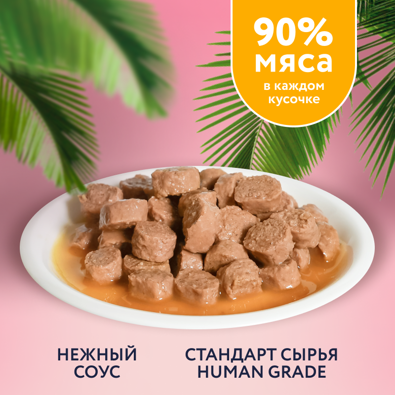 Корм для кошек Florida для стерилизованных и кастрированных котов кусочки с курицей в соусе 85г пауч - фото 3