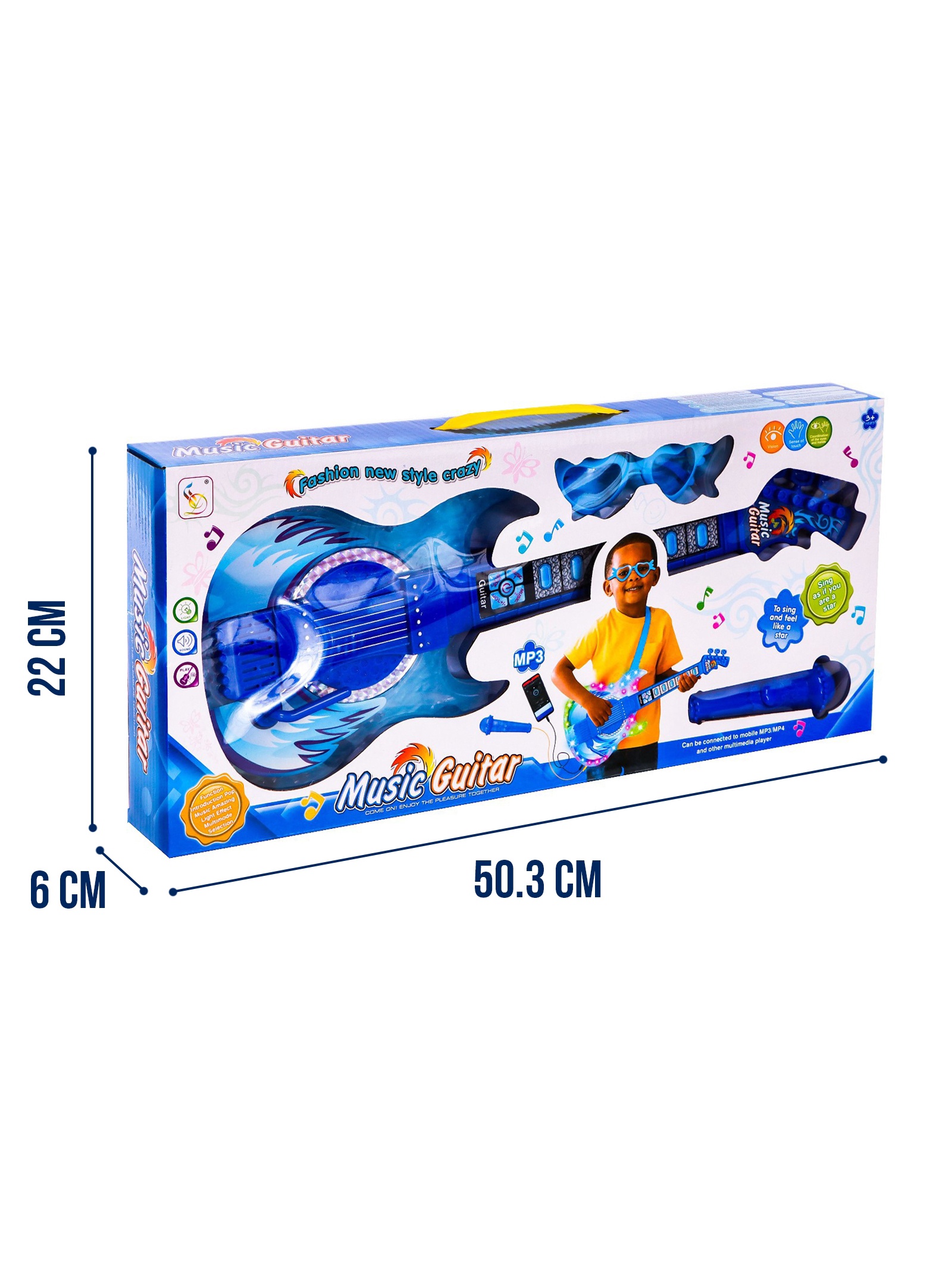 Игрушка музыкальная Zabiaka «Играй и пой», с микрофоном гитара - фото 3