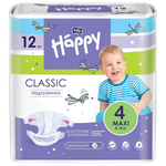 Подгузники Bella baby Happy Classic 4 (8-18 кг) 12 шт.