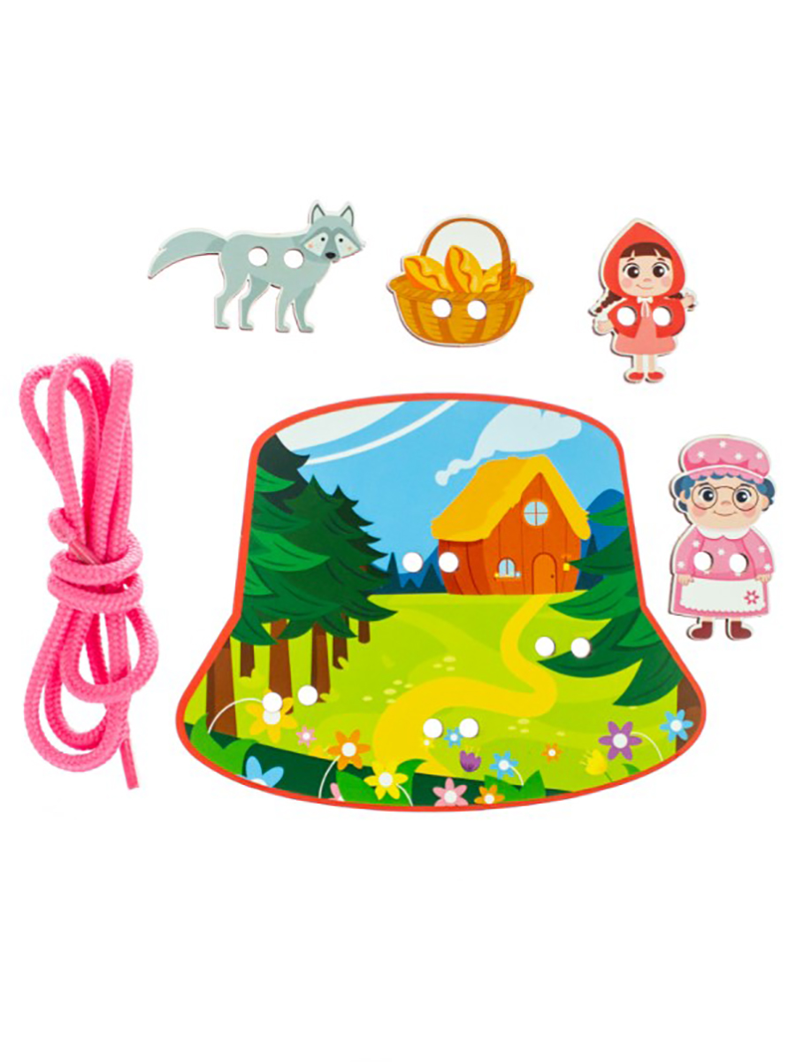 Игрушка WOODLANDTOYS шнуровка Красная шапочка - фото 1