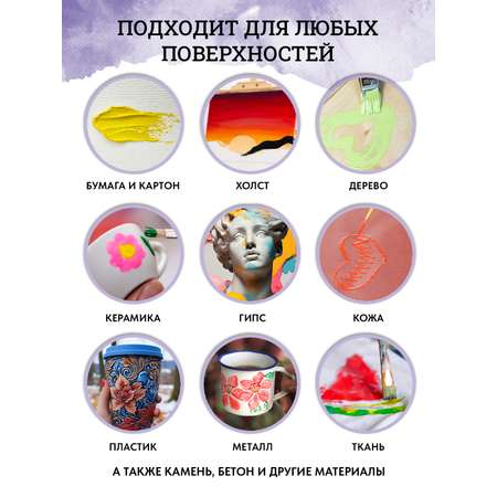 Краски акриловые АРТформат 6 цв.
