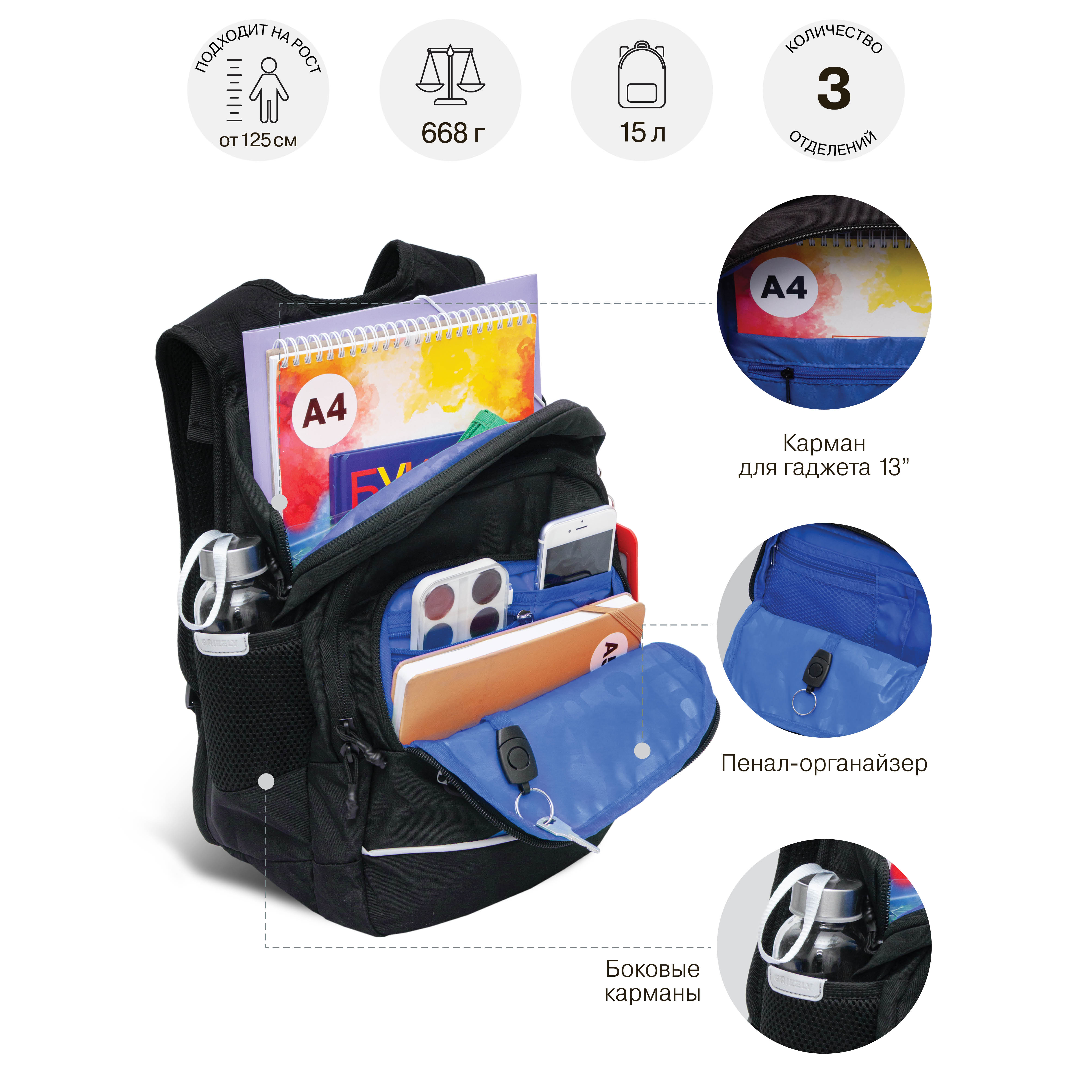 Рюкзак Grizzly для мальчика - фото 6