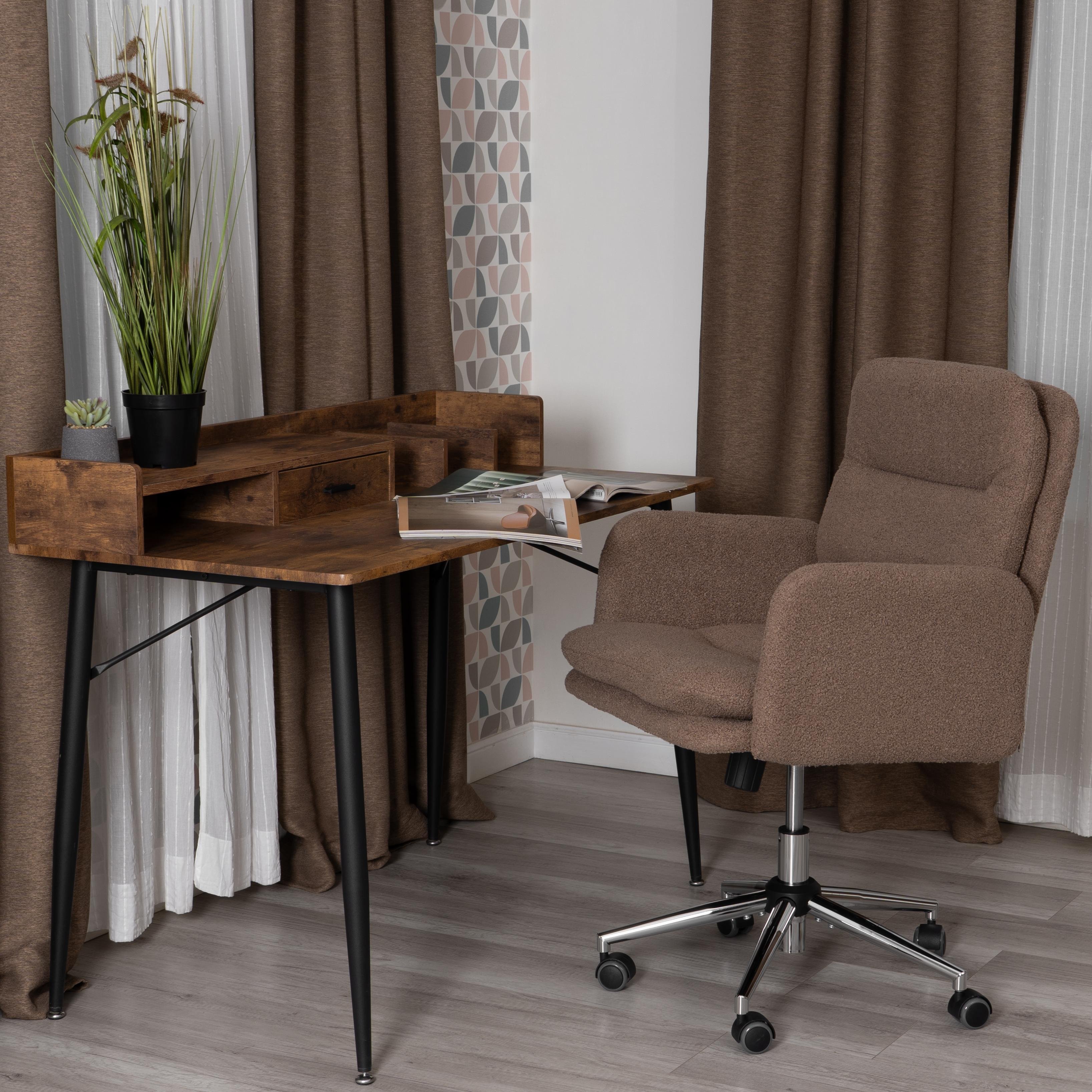 Компьютерное кресло TETCHAIR Dover хром, букле, коричневый - фото 1