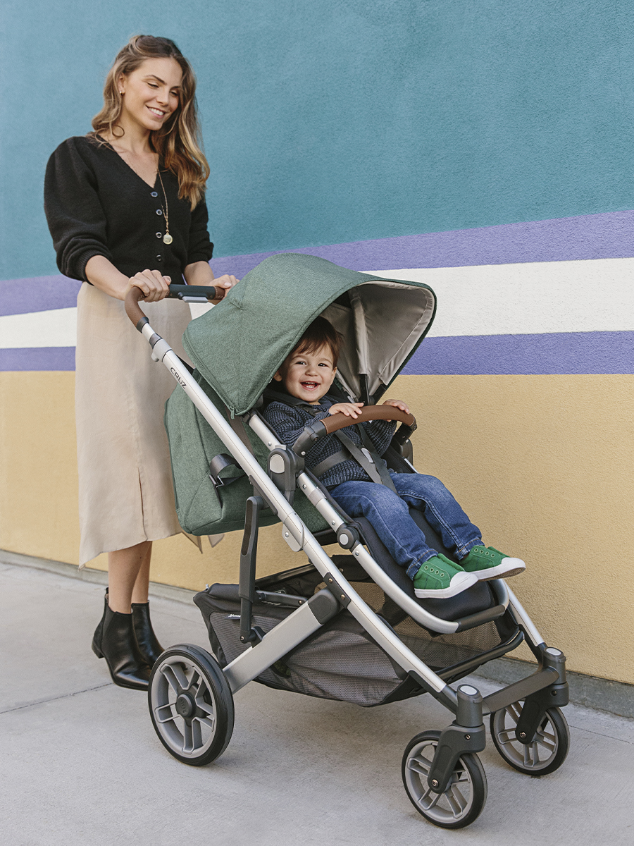 Сумка на ручку коляски UPPAbaby рюкзак Emmet зеленый меланж 0919-DPB-WW-EMT - фото 4