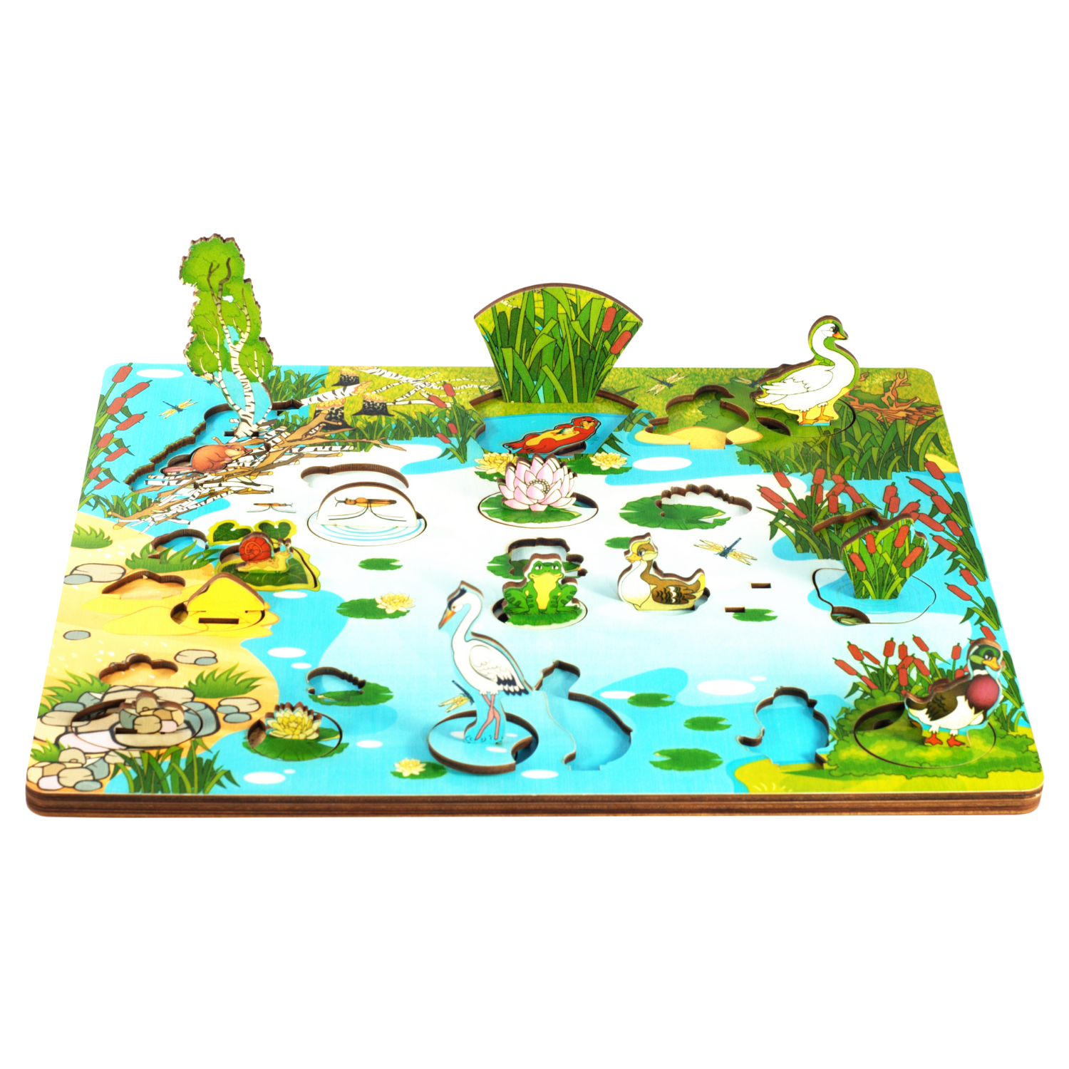 Игрушка Нескучные игры рамка-вкладыш Обитатели пруда - фото 2