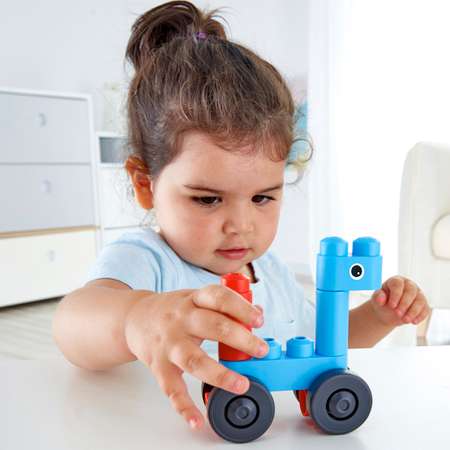 Конструктор Hape Автомобиль и существа из мини-блоков
