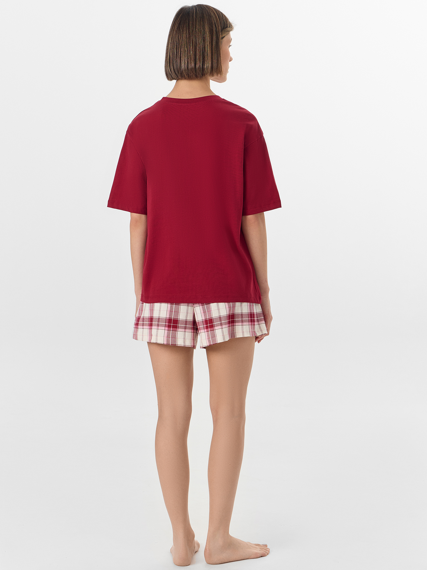 Пижама Mark Formelle (Марк Формэль) 592591/бордо +молочно -бордовая клетка - фото 2