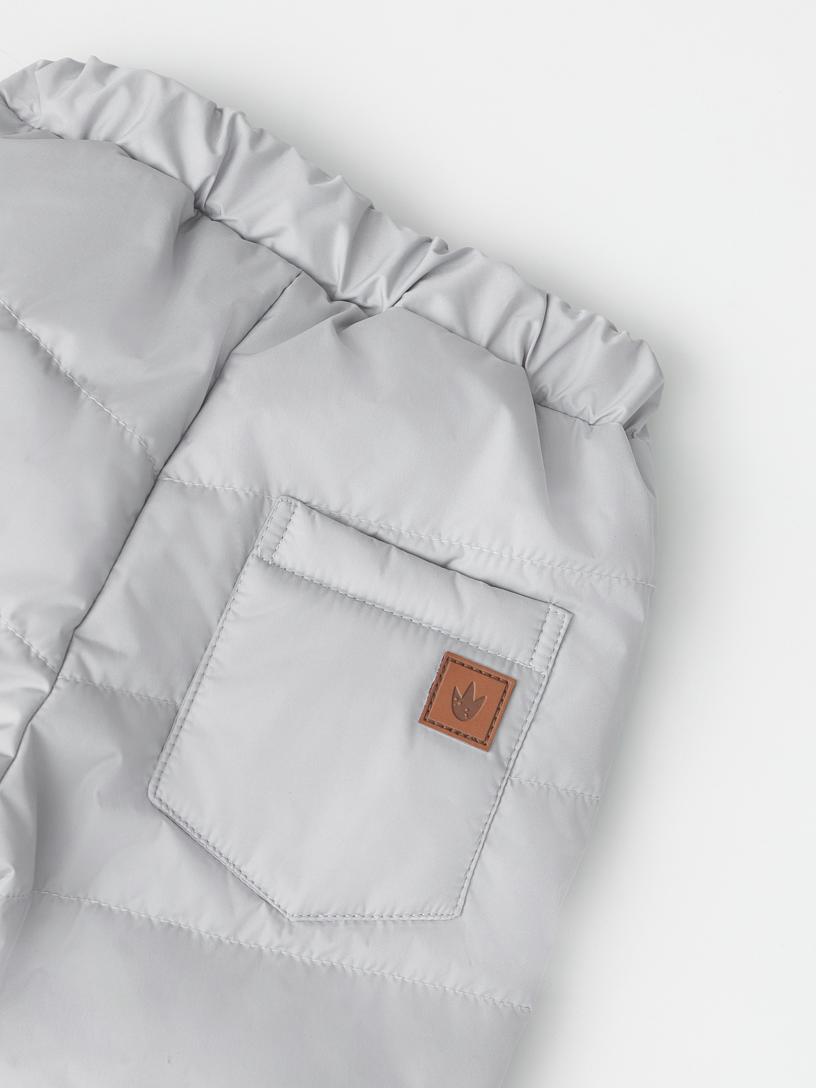 Брюки MINIDINO G-VO-Brk-102/0Брюки стеганые детские демисезонные светло-серый - фото 3