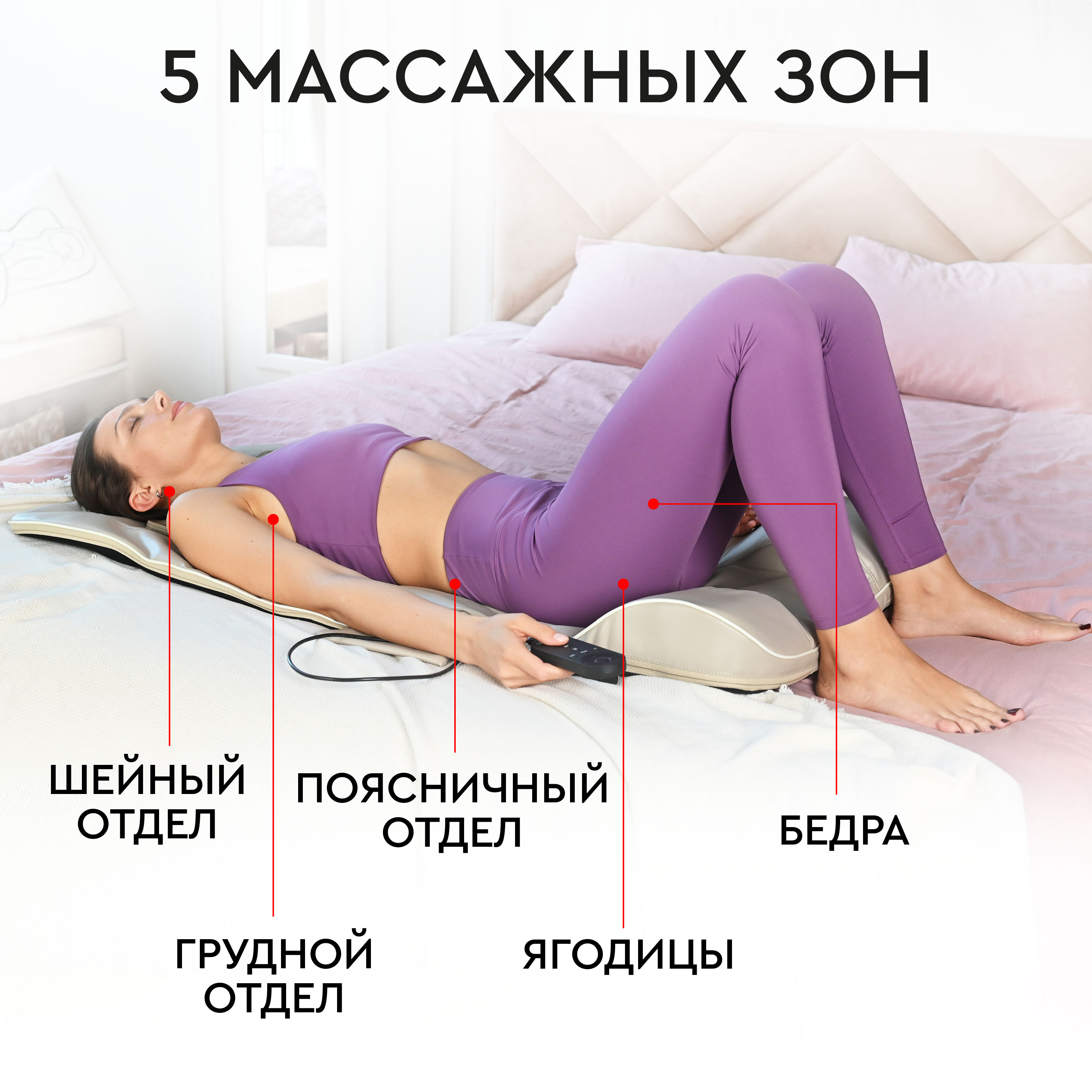 Массажный матрас Planta MM-7000 компрессионный массаж спины и шеи бережная растяжка - фото 7