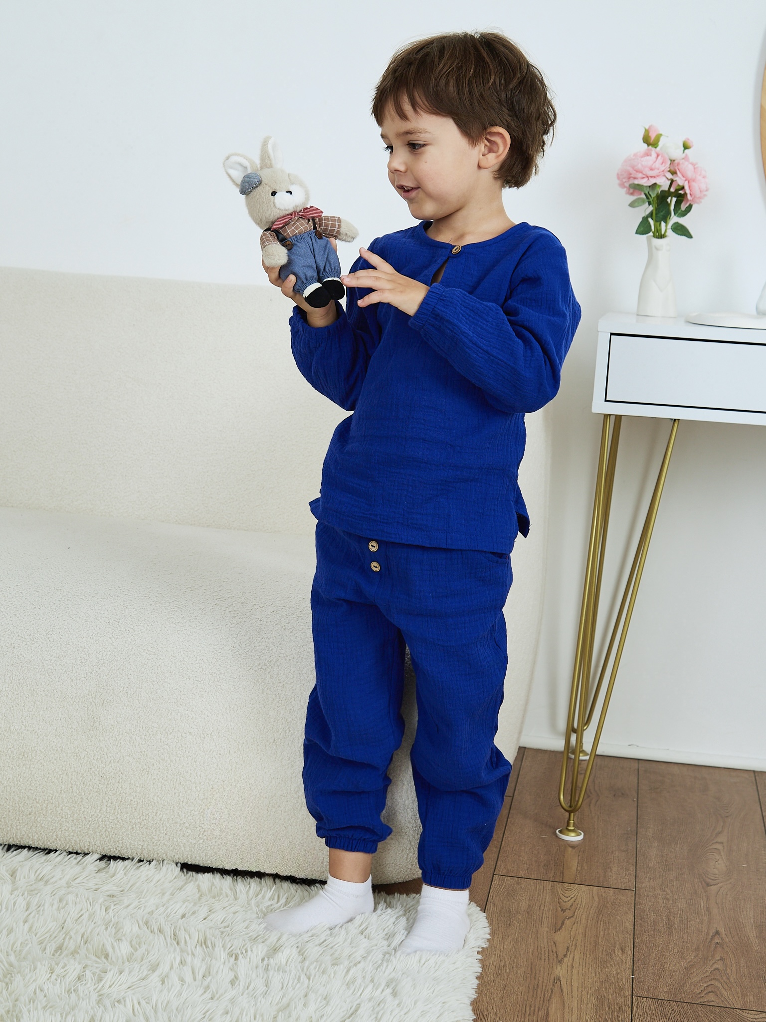 Лонгслив и брюки MOUN Костюм_муслин_индиго - фото 20