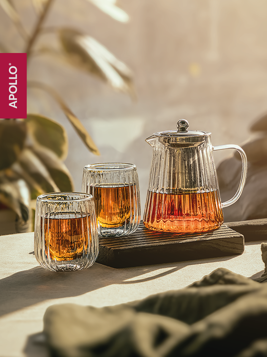Чайник заварочный APOLLO 950 мл, два бокала 280 мл - фото 1