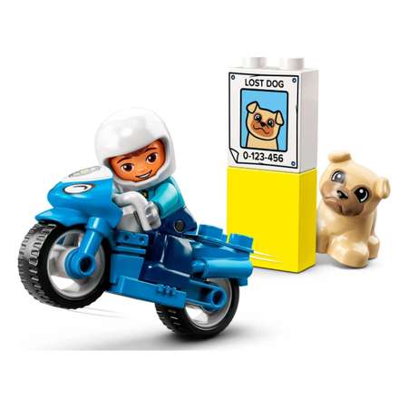 Конструктор LEGO DUPLO Полицейский мотоцикл блочный