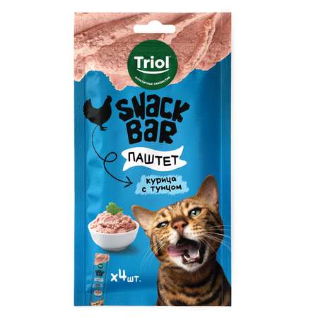 Лакомство для кошек Triol Bar 40г паштет из курицы с тунцом