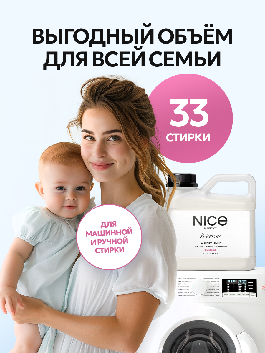 Гель для стирки детского белья NICE by Septivit Для детских вещей - фото 5