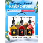 Набор сиропов SPOOM Ананас Гренадин Юдзу для коктейлей чая и кофе 3шт 250мл + 3 дозатора