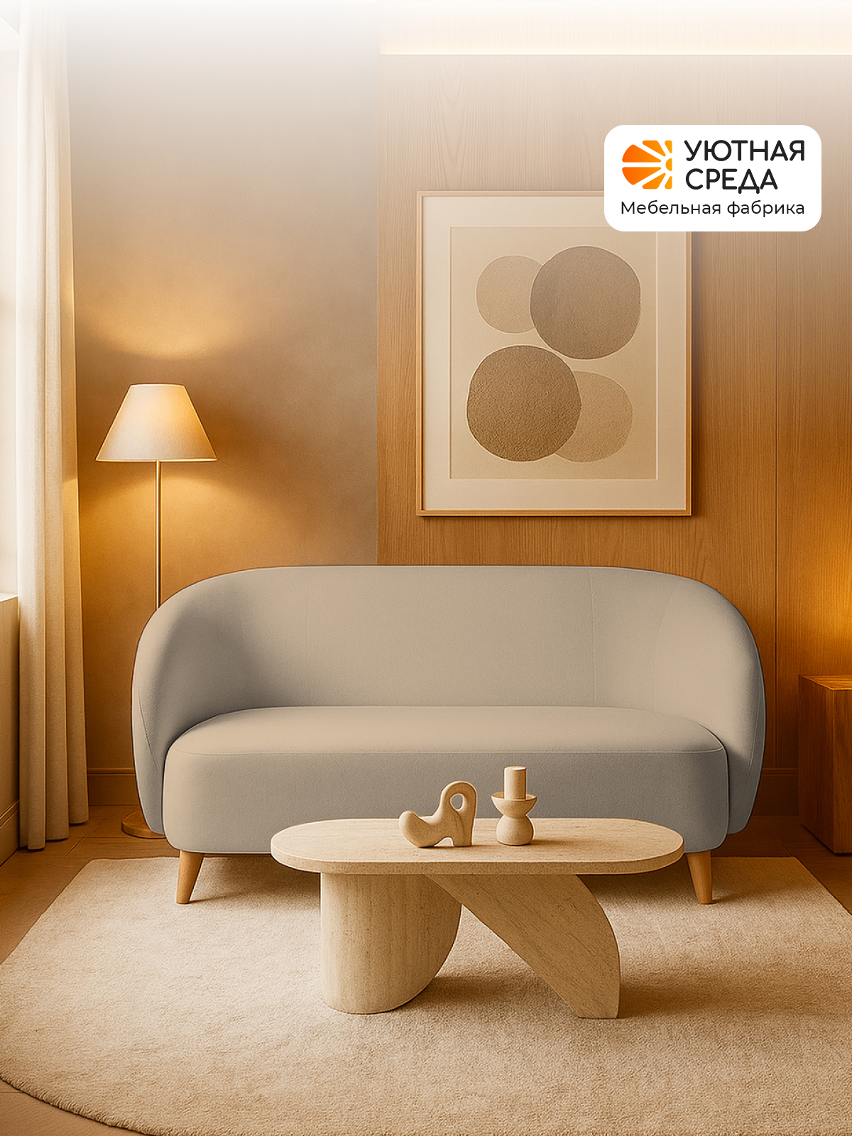 Диван Уютная среда бежевый велюр бежевый - фото 20