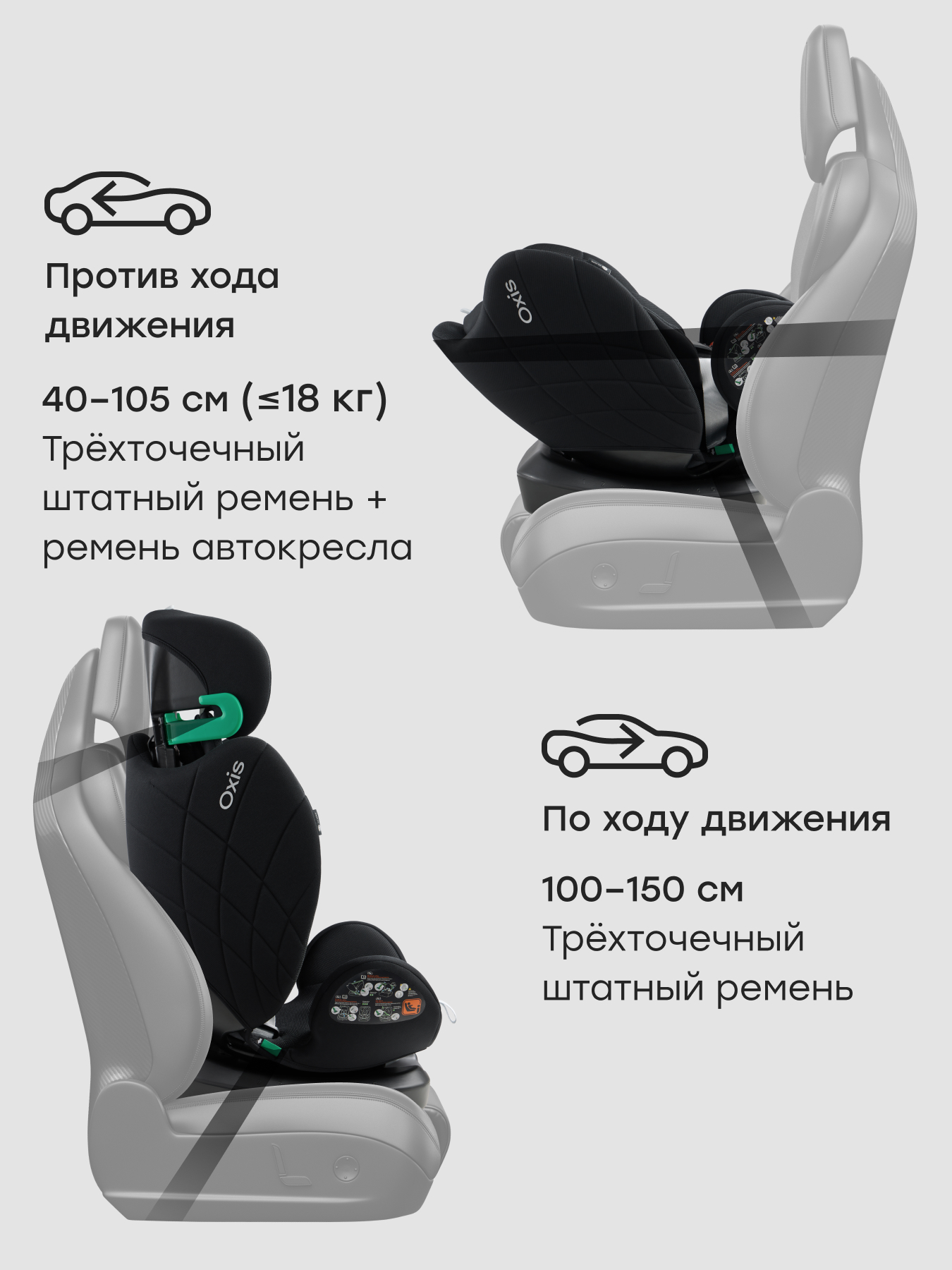 Автокресло Happy Baby Oxis 0+/1/2/3 (0-36 кг) черный - фото 4