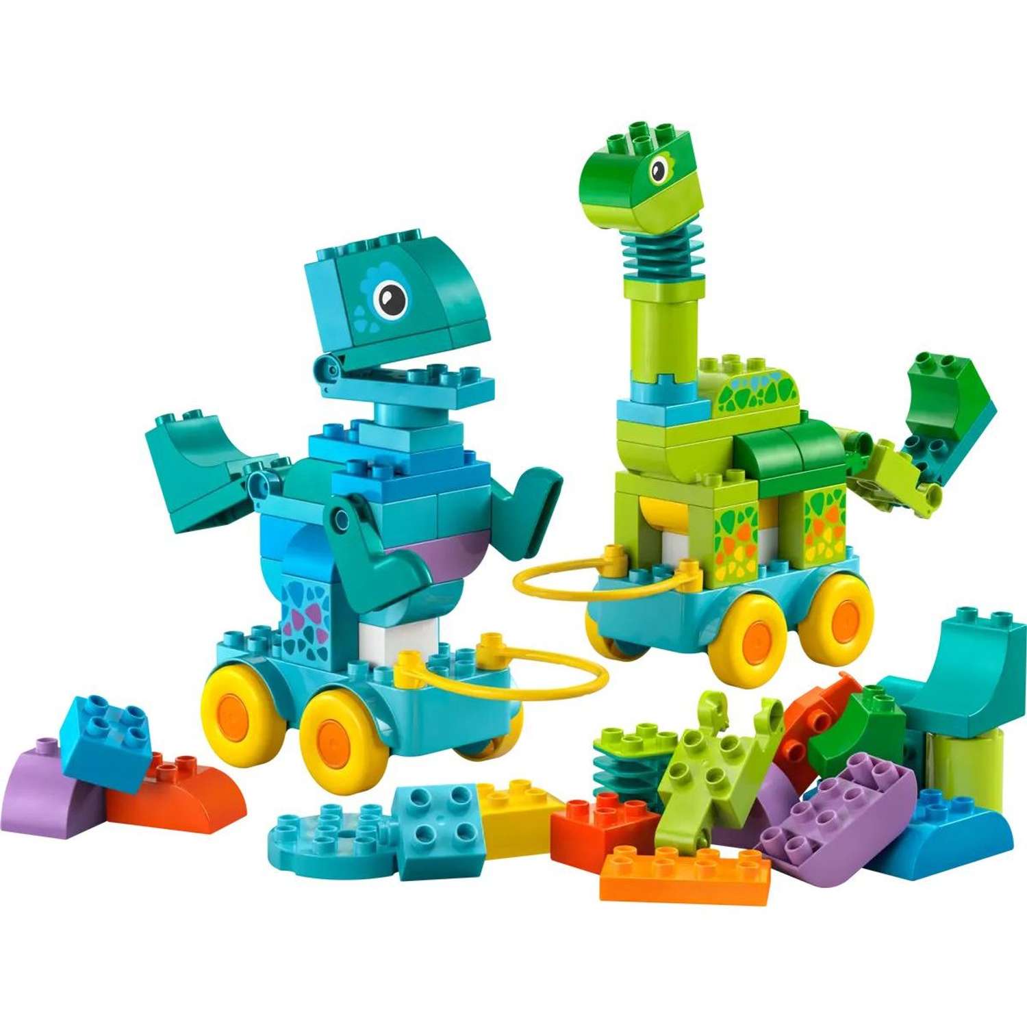 Конструктор LEGO DUPLO 3 в 1 Динозавр на колесах блочный - фото 2