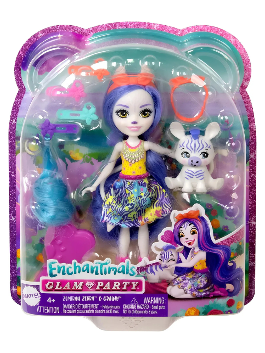 Кукла модельная Enchantimals Земира Зебра с питомцем HNV28 00-00019611 - фото 1