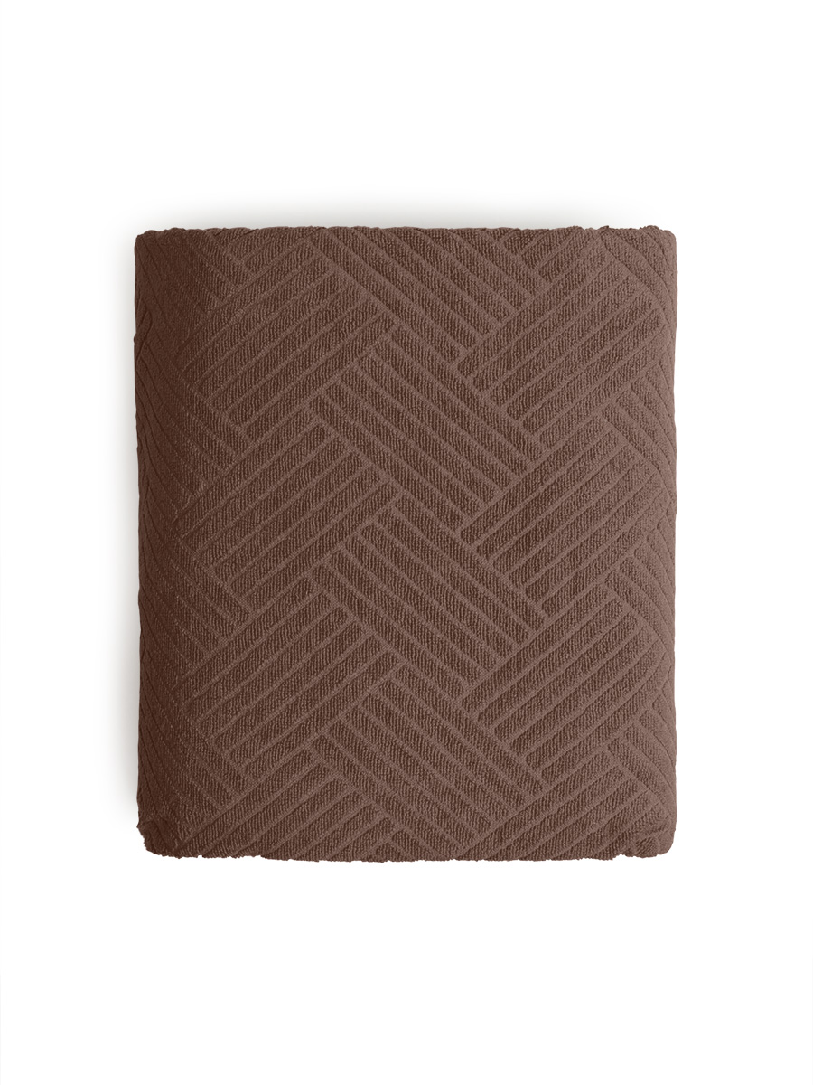 Простыня DeNASTIA махровая коричневый D000180 150 x 200 см 1 шт. - фото 2