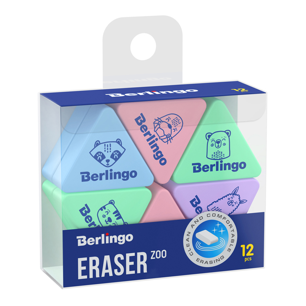 Ластик BERLINGO Zoo 12 шт. - фото 1