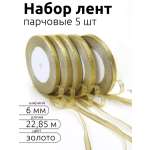 Лента для рукоделия и упаковки Magic 4 Hobby золотистый 6мм х 22.85м набор 5шт