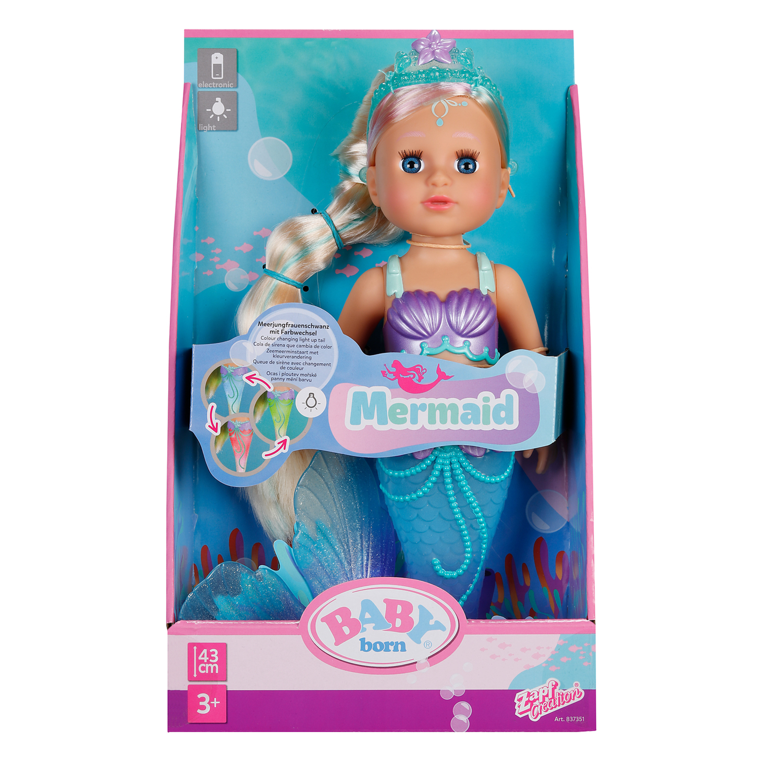 Кукла пупс BABY BORN Интерактивная кукла Русалка высота 43 см 73962 - фото 6