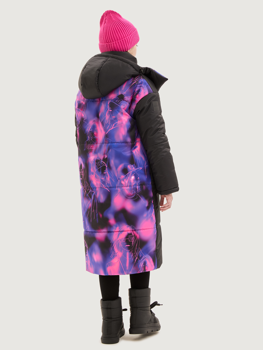 Пальто NIKASTYLE 6з9425 черный/фуксия - фото 3