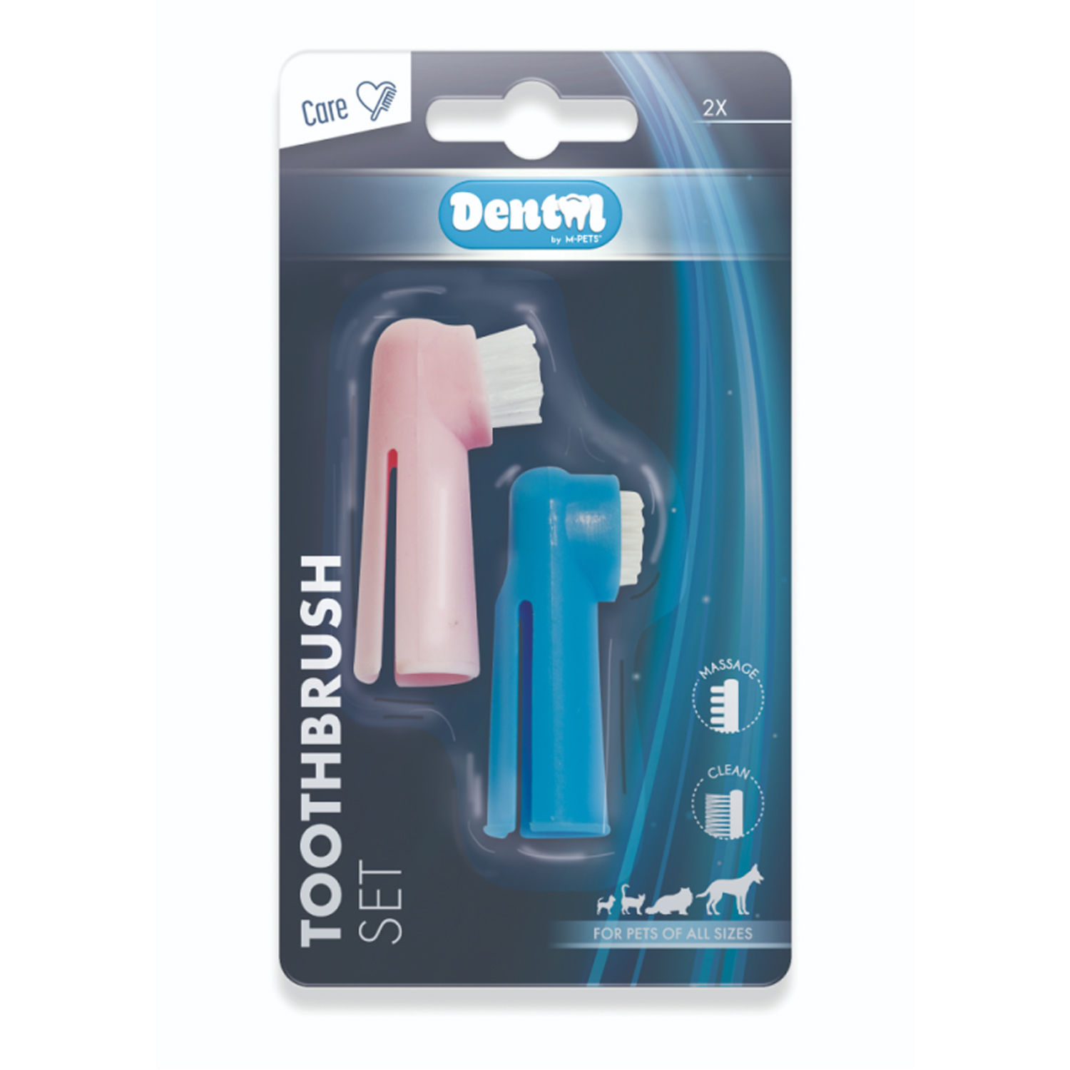 Зубная щетка-напальчник для животных M-PETS 2шт - фото 1