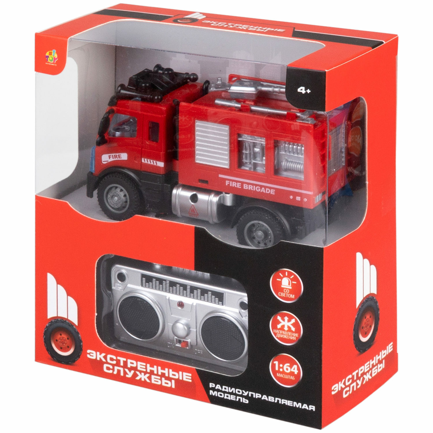 Пожарная машина РУ №1TOY 1:64 - фото 5