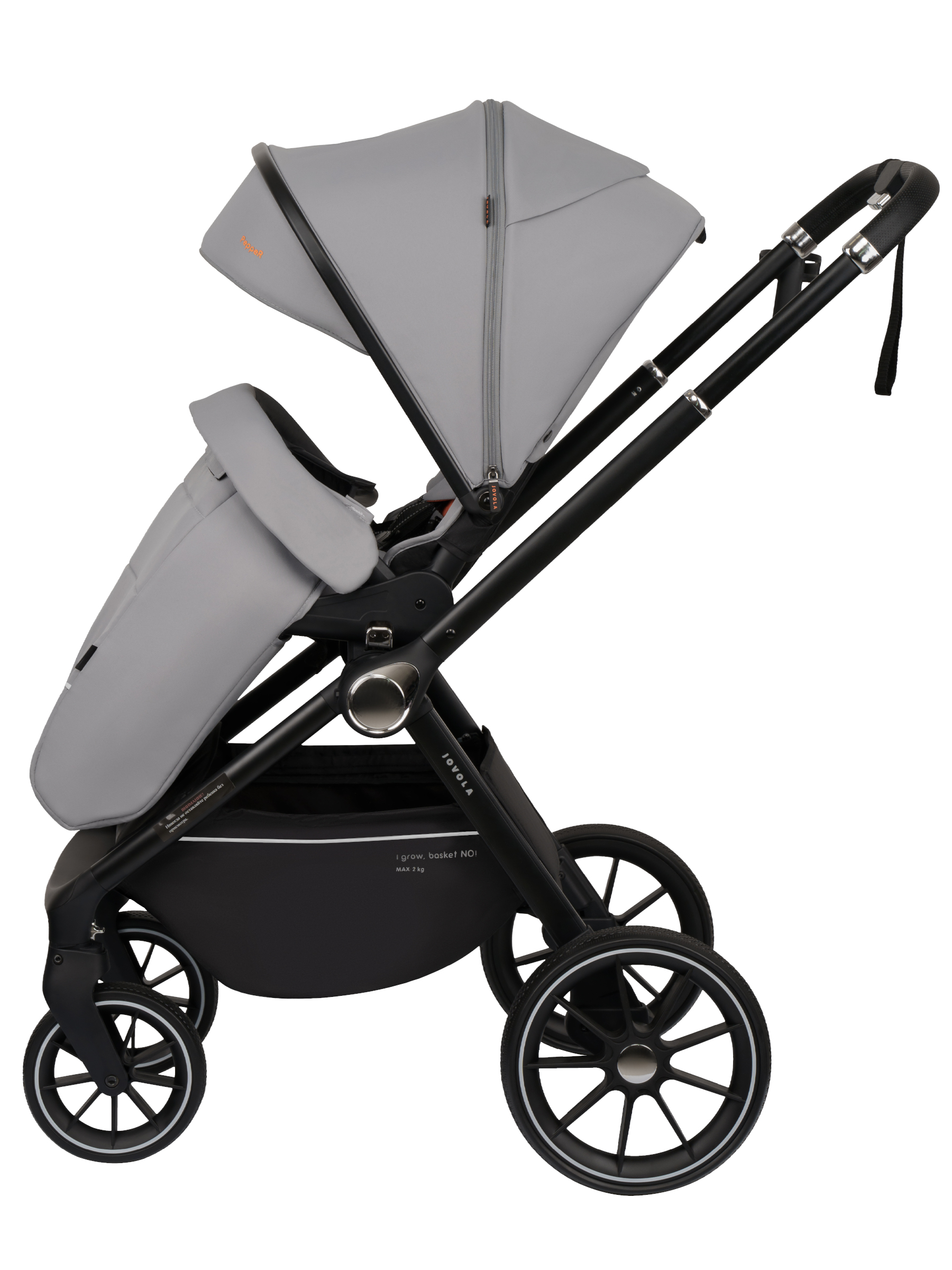 Коляска прогулочная JOVOLA Pepper всесезонная серебряный - фото 15
