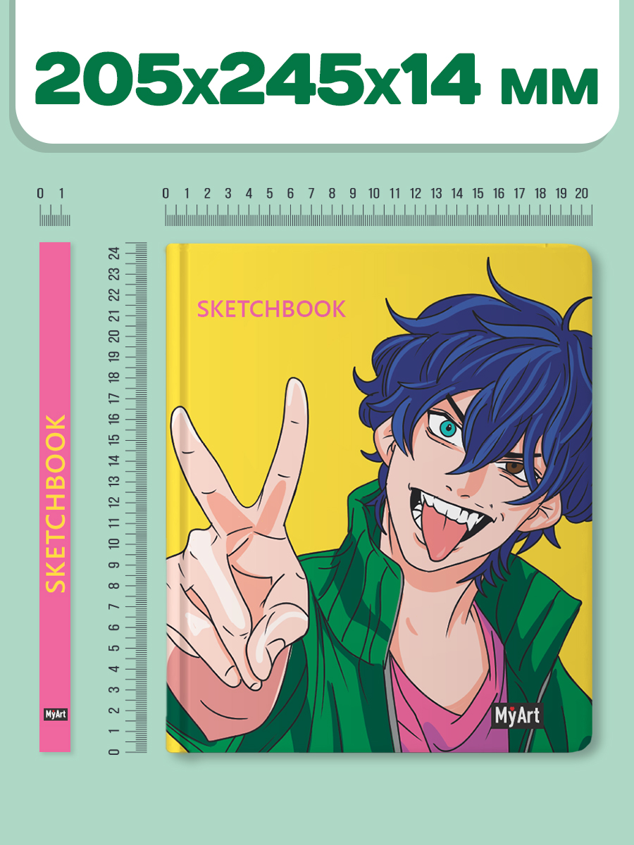 Скетчбук Проф-Пресс Аниме Краш А4 64 лист. 1 шт. - фото 5