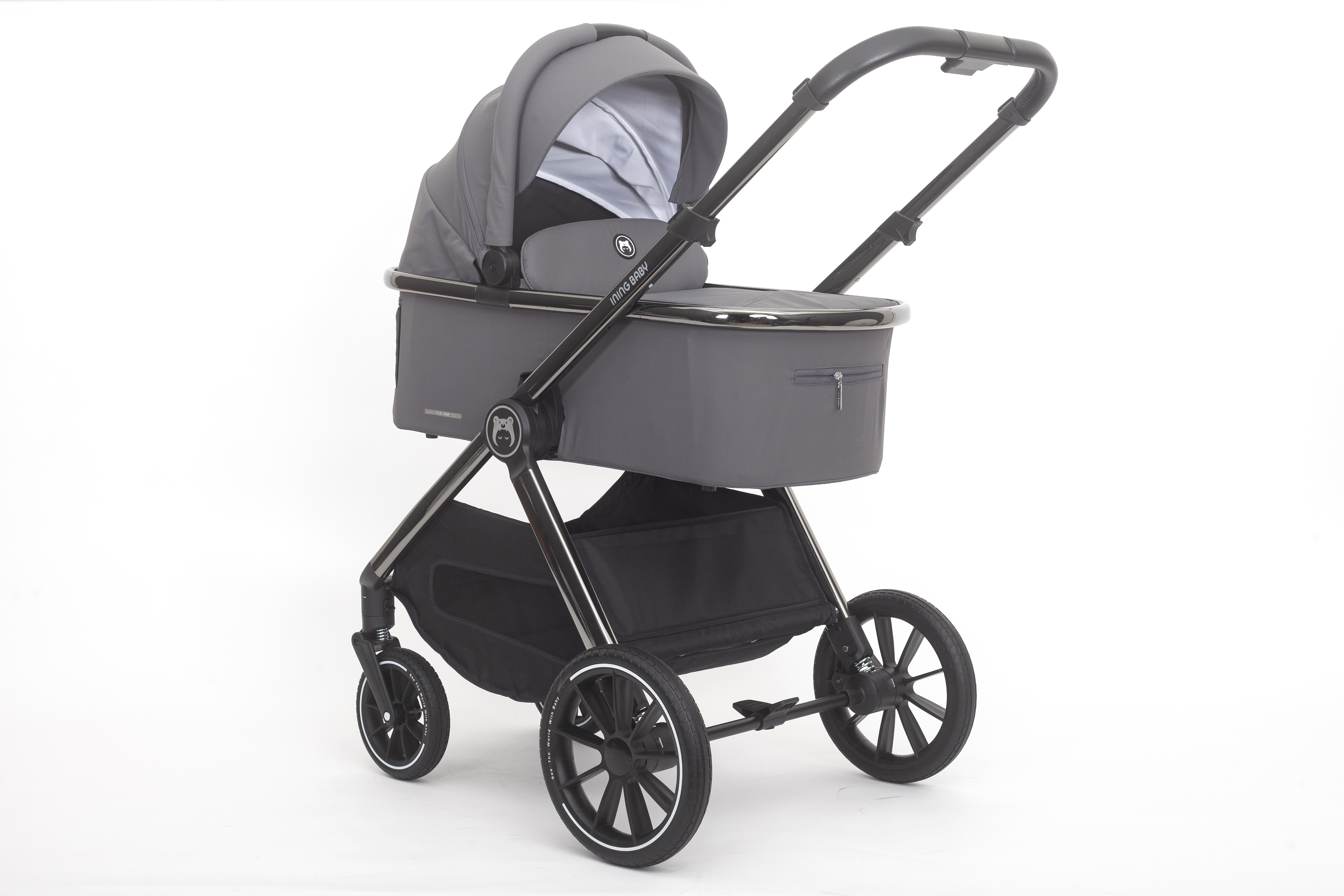 Коляска 2в1 Ining baby pro grey - фото 16