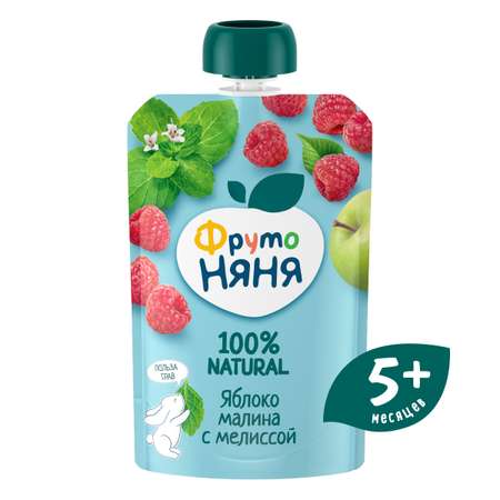 Пюре ФрутоНяня яблоко-малина-мелисса 90г с 5месяцев